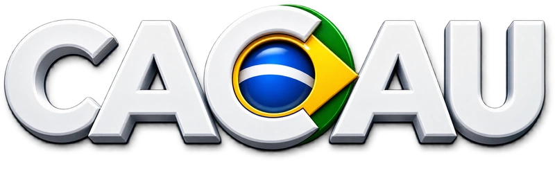 Logo oficial CACAU com o segundo C nas cores do Brasil